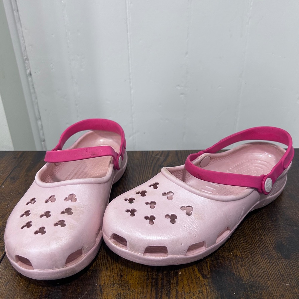 Crocs Disney Mickey Mouse Mary Jane Clogs Pink Pearlescent women Size 8